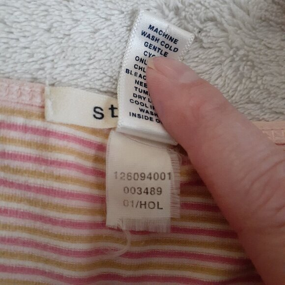 GAP Body Women's Small Vintage Y2K Pink White Stripe Spaghetti Strap Cami Dress - Picture 8 of 16